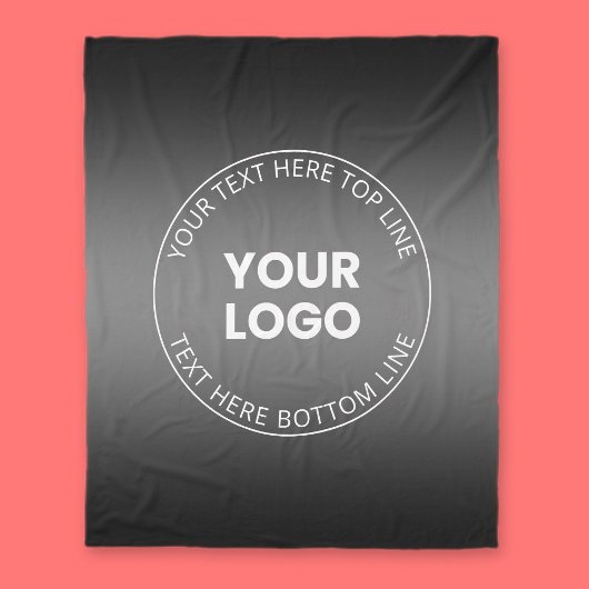 ロゴ(編集可能な白黒グラデーション付き) フリースブランケット