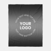 ロゴ(編集可能な白黒グラデーション付き) フリースブランケット (正面)