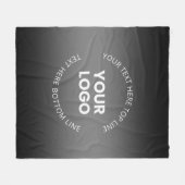 ロゴ(編集可能な白黒グラデーション付き) フリースブランケット (正面(横))