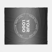 ロゴ(編集可能な白黒グラデーション付き) フリースブランケット (正面(横))