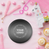 ロゴ（編集可能な白黒グラデーション付き） ペーパープレート (パーティー)