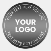 ロゴ(編集可能な白黒グラデーション付き) ラウンドシール (正面)