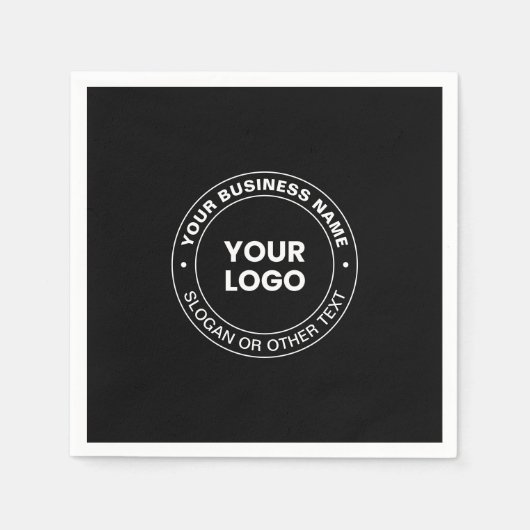 ロゴ |編集可能モダンな文字と要素 スタンダードカクテルナプキン (正面)