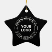 ロゴ |編集可能モダンな文字と要素 セラミックオーナメント (裏面)