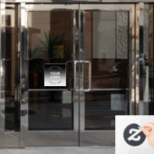 ロゴ |編集可能モダンな白黒グラデーション ウィンドウサイン (オフィスドア)