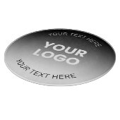 ロゴ |編集可能モダンな白黒グラデーション カッティングボード (角)