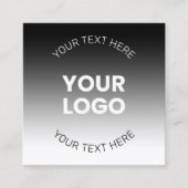 ロゴ |編集可能モダンな白黒グラデーション コーリングカード (正面)