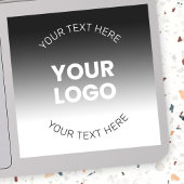 ロゴ |編集可能モダンな白黒グラデーション シール