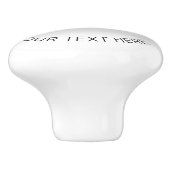 ロゴ |編集可能モダンな白黒グラデーション セラミックノブ (側面)