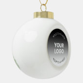ロゴ |編集可能モダンな白黒グラデーション セラミックボールオーナメント (左)