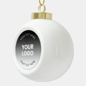 ロゴ |編集可能モダンな白黒グラデーション セラミックボールオーナメント (右)
