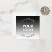ロゴ |編集可能モダンな白黒グラデーション ノートカード (正面/裏面インサイチュ)