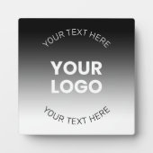 ロゴ |編集可能モダンな白黒グラデーション フォトプラーク (正面)