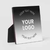 ロゴ |編集可能モダンな白黒グラデーション フォトプラーク (正面)