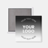 ロゴ |編集可能モダンな白黒グラデーション マグネット (正面/裏面)