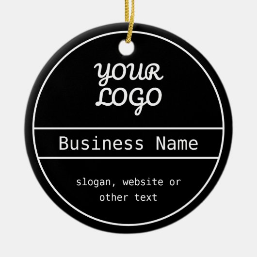 ロゴ |編集可能ユニークなビジネスデザイン セラミックオーナメント (正面)