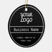 ロゴ |編集可能ユニークなビジネスデザイン セラミックオーナメント (左)