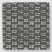 ロゴ |繰り返しシンプルロゴのパターン ストーンコースター (正面)