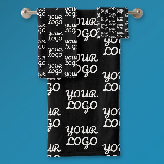 ロゴ |繰り返しシンプルロゴのパターン バスタオルセット