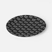 ロゴ |繰り返しシンプルロゴのパターン ペーパープレート (アングル)