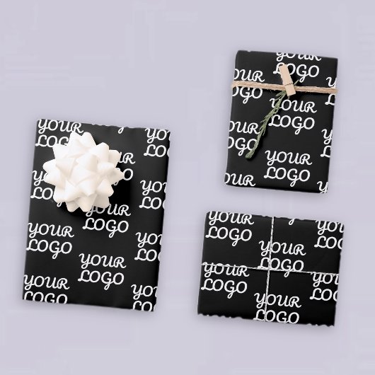 ロゴ |繰り返しシンプルロゴのパターン ラッピングペーパーシート