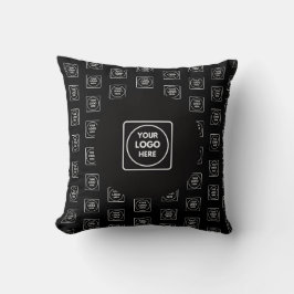 ロゴ & 背景 ブラック ブランディング スロー クッション