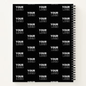 ロゴ & 背景 リピートロゴ | 黒 ノートブック (裏面)