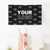 ロゴ & 背景 リピートロゴ | 黒 横断幕 (インサイチュ)