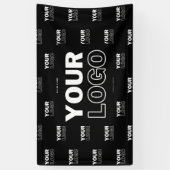 ロゴ & 背景 リピートロゴ | 黒 横断幕 (縦)