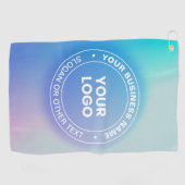 ロゴ |色モダンと白グラデーション色のフェード文字 ゴルフタオル (横)