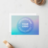ロゴ |色モダンと白グラデーション色のフェード文字 ノートカード (正面/裏面インサイチュ)