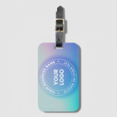 ロゴ |色モダンと白グラデーション色のフェード文字 ラゲッジタグ (正面縦)