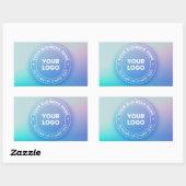 ロゴ |色モダンと白グラデーション色のフェード文字 長方形シール (シート)