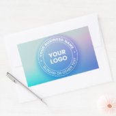 ロゴ |色モダンと白グラデーション色のフェード文字 長方形シール (封筒)