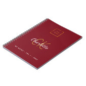ロゴ 赤 モノグラム 現代のビジネス ノートブック (左側)