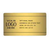 ロゴ |金ゴールドフェイクとオプションの文字 ラベル (正面)