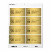 ロゴ |金ゴールドフェイクとオプションの文字 ラベル (フルシート)