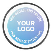 ロゴ | 青から紫グラデーションと円形文字 アイスホッケーパック (正面)