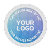 ロゴ | 青から紫グラデーションと円形文字 カッティングボード (正面)