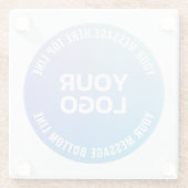 ロゴ | 青から紫グラデーションと円形文字 ガラスコースター (裏面)