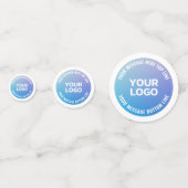 ロゴ | 青から紫グラデーションと円形文字 コンフェッティ (正面)