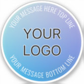 ロゴ | 青から紫グラデーションと円形文字 シール (正面)