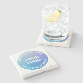 ロゴ | 青から紫グラデーションと円形文字 ストーンコースター (横)