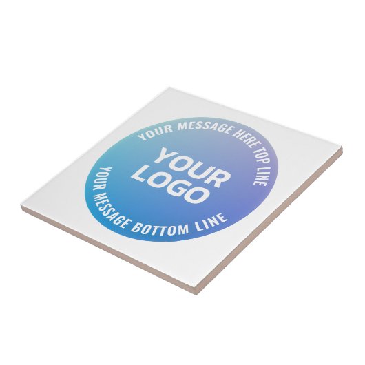 ロゴ | 青から紫グラデーションと円形文字 タイル (側面)