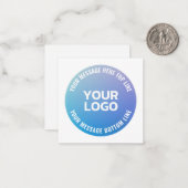 ロゴ | 青から紫グラデーションと円形文字 ノートカード (正面/裏面インサイチュ)