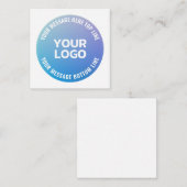 ロゴ | 青から紫グラデーションと円形文字 ノートカード (正面/裏面)