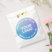 ロゴ | 青から紫グラデーションと円形文字 フェイバーバッグ (封をした状態)