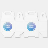 ロゴ | 青から紫グラデーションと円形文字 フェイバーボックス (見開き)