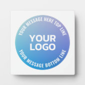 ロゴ | 青から紫グラデーションと円形文字 フォトプラーク (正面)