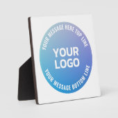 ロゴ | 青から紫グラデーションと円形文字 フォトプラーク (正面)